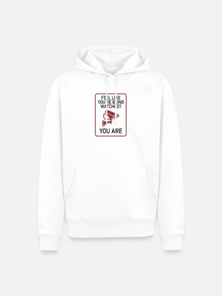 Feel Like You’re Being Watched? - Männer Premium Bio Hoodie - Weiß