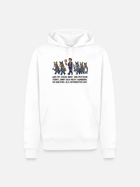 Wer_mit_Zuckerbrot_und_Peitsche - Männer Premium Bio Hoodie - Weiß