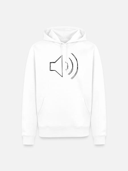 Lautsprecher Zeichen handgezeichnet - Männer Premium Bio Hoodie - Weiß