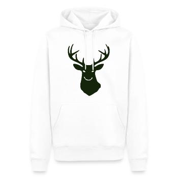 Waldhirsch Silhouette - Männer Premium Bio Hoodie - Weiß - Vorne - Nico (187cm)