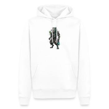 Cyber Wolf Mech Samurai Krieger - Männer Premium Bio Hoodie - Weiß - Vorne - Nico (187cm)