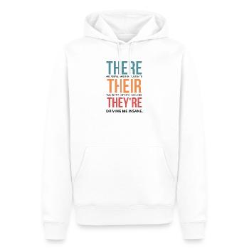 Lustige Grammatik-Wertschätzung eines Englischlehrers - Männer Premium Bio Hoodie - Weiß - Vorne - Nico (187cm)