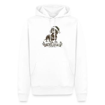 Dackel Weihnachten La La La Weihnachtspullover - Männer Premium Bio Hoodie - Weiß - Vorne - Nico (187cm)