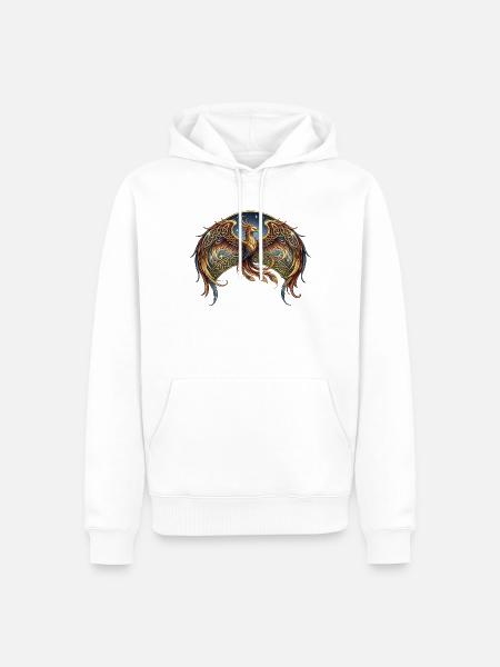 Keltischer Phönix im Sternenflug - Männer Premium Bio Hoodie - Weiß