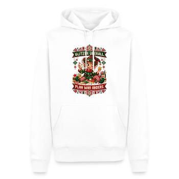 Glitzer überall. Plan war anders. - Männer Premium Bio Hoodie - Weiß - Vorne - Nico (187cm)