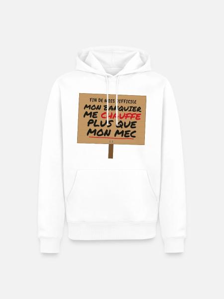 Monatsende mein Banker-Humor - Männer Premium Bio Hoodie - Weiß
