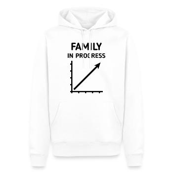 Family In Progress (Schwanger / Eltern / Black) - Männer Premium Bio Hoodie - Weiß - Vorne - Nico (187cm)