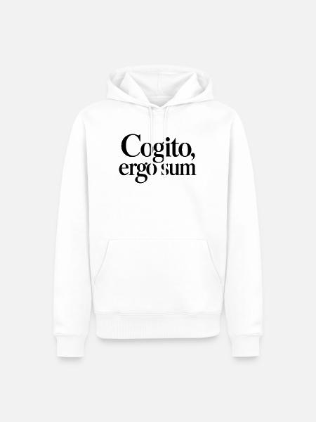 Cogito, ergo sum - Männer Premium Bio Hoodie - Weiß