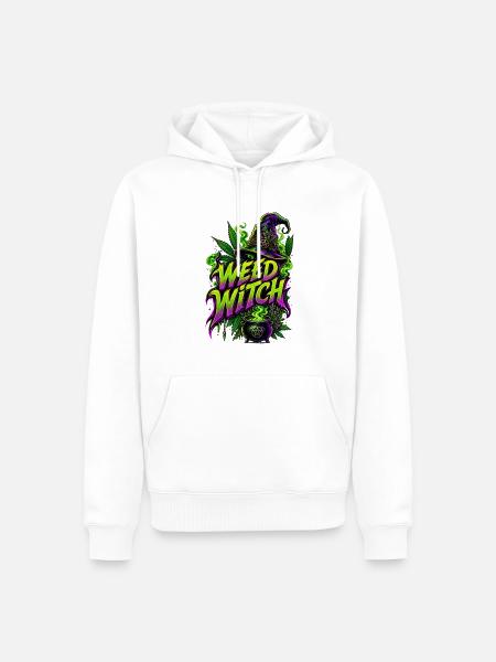 Weed Witch – Magische Cannabis Hexe - Männer Premium Bio Hoodie - Weiß