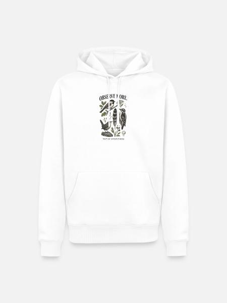 Observe More Notice Everything Garten - Männer Premium Bio Hoodie - Weiß