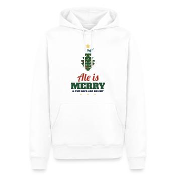Ale Is Merry – Craft-Bier Weihnachtsshirt - Männer Premium Bio Hoodie - Weiß - Vorne - Nico (187cm)