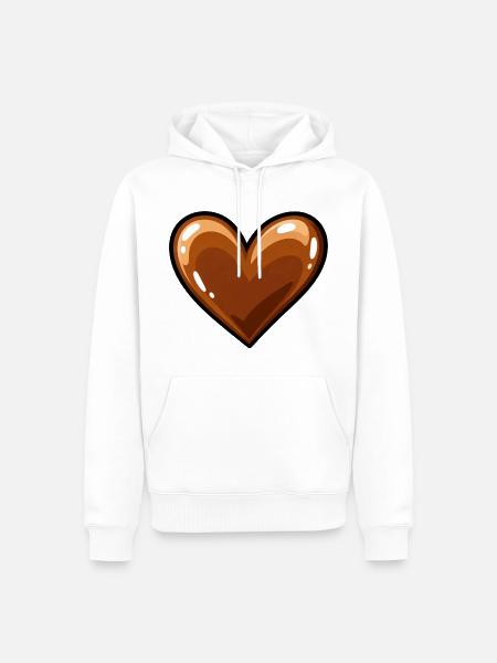 Glänzendes Herz - Männer Premium Bio Hoodie - Weiß