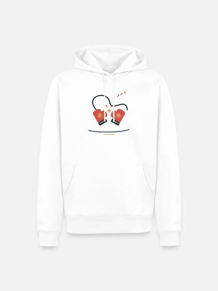 Fäustlinge im Sternentanz – Winterillustration - Männer Premium Bio Hoodie - Weiß
