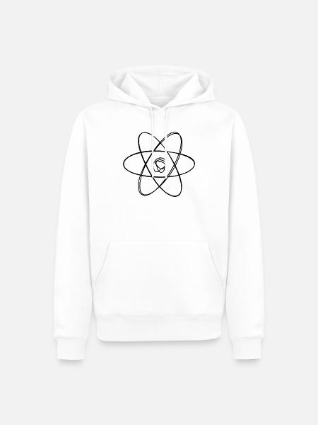 Atom handgezeichnet - Männer Premium Bio Hoodie - Weiß