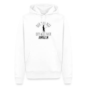 Der tut nix, der will nur angeln – Schwarz - Männer Premium Bio Hoodie - Weiß - Vorne - Nico (187cm)