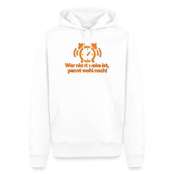Wer nicht woke ist pennt wohl noch!  - Männer Premium Bio Hoodie - Weiß - Vorne - Nico (187cm)