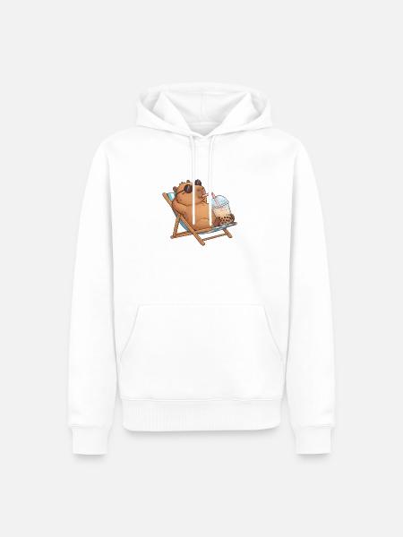 Capybara - Männer Premium Bio Hoodie - Weiß