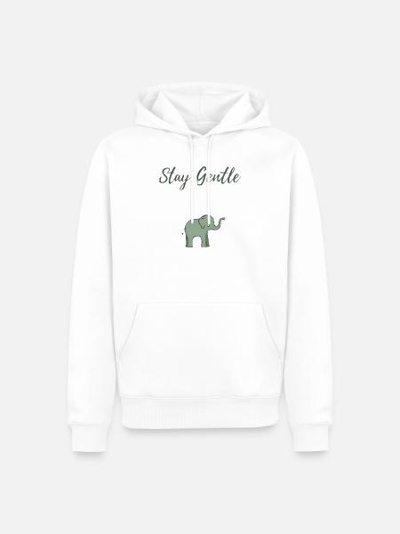 Elefant Sanftheit Design - Männer Premium Bio Hoodie - Weiß