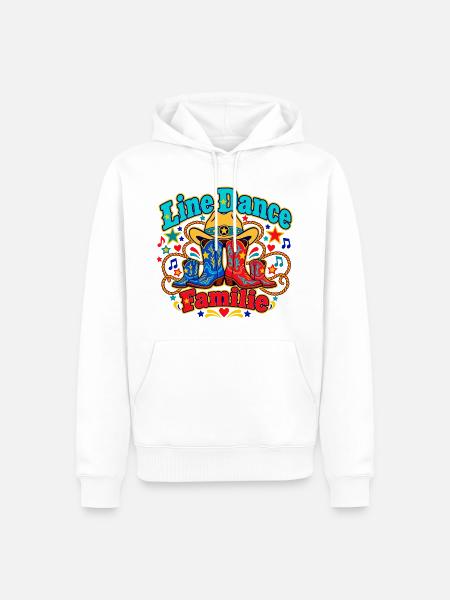 Line Dance Familie - Männer Premium Bio Hoodie - Weiß