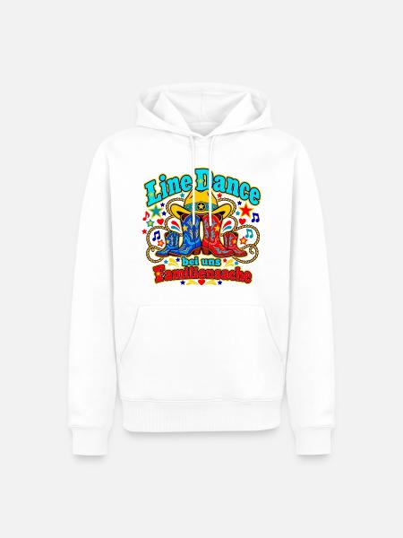 Line Dance Familienmotiv - Männer Premium Bio Hoodie - Weiß