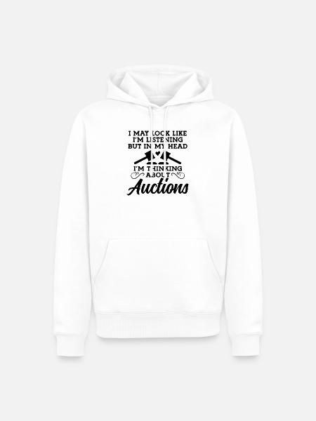 Auktion Spruch Humor - Männer Premium Bio Hoodie - Weiß