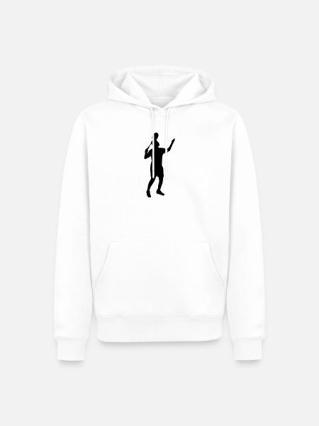 Badminton Spieler Silhouette - Männer Premium Bio Hoodie - Weiß