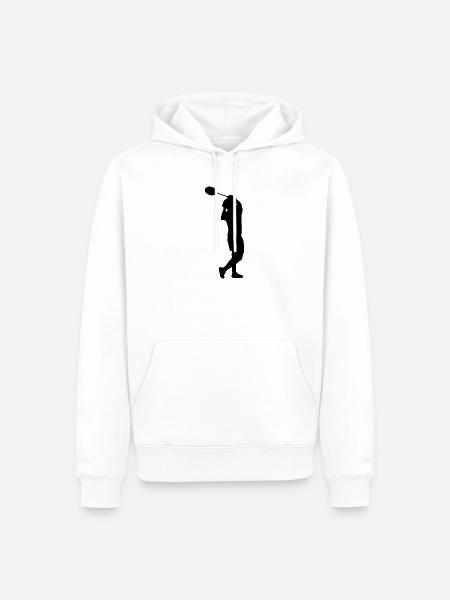 Badminton Spieler Silhouette - Männer Premium Bio Hoodie - Weiß
