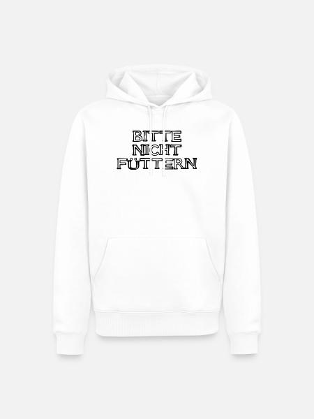 Bitte nicht füttern Schriftzug handgezeichnet - Männer Premium Bio Hoodie - Weiß