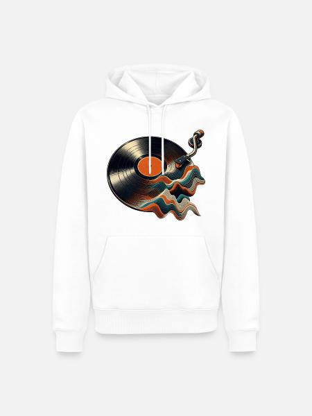 Vinyl Schallplatte - Männer Premium Bio Hoodie - Weiß