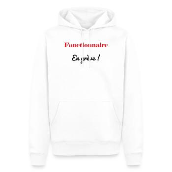 BEAMTER. STREIK. DEMONSTRATION. ARBEIT - Männer Premium Bio Hoodie - Weiß - Vorne - Nico (187cm)