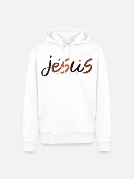 Jesus - Männer Premium Bio Hoodie - Weiß