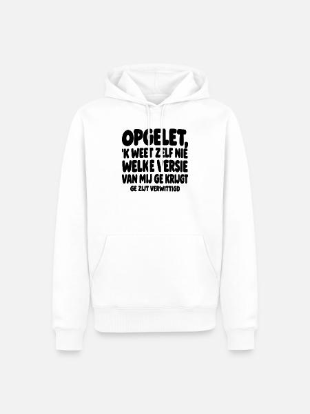 Lustiges flämisches T-Shirt - Männer Premium Bio Hoodie - Weiß