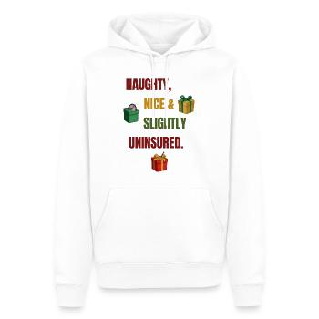 Unartig, nett und leicht unversichert - Männer Premium Bio Hoodie - Weiß - Vorne - Nico (187cm)