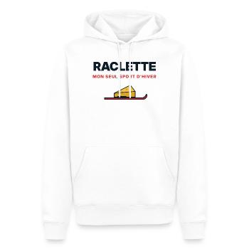 Raclette, meine einzige Wintersportart – Humor - Männer Premium Bio Hoodie - Weiß - Vorne - Nico (187cm)