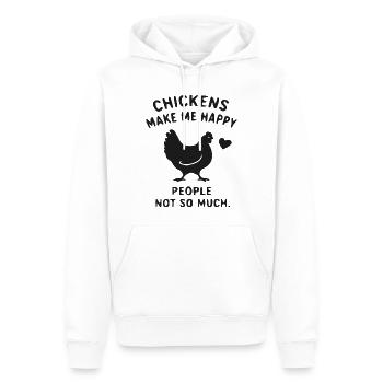 Hühnerglück Spruchdesign Shirt - Männer Premium Bio Hoodie - Weiß - Vorne - Nico (187cm)