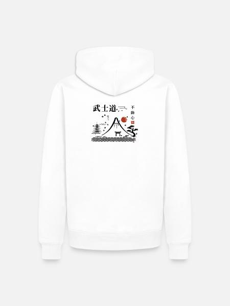 Berg Fuji - Männer Premium Bio Hoodie - Weiß