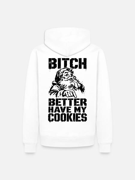 Lustiger Weihnachtsspruch mit Santa - Männer Premium Bio Hoodie - Weiß