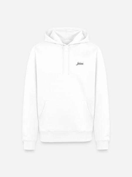 Follow bestickt - Männer Premium Bio Hoodie - Weiß