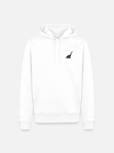 Dino bestickt - Männer Premium Bio Hoodie - Weiß