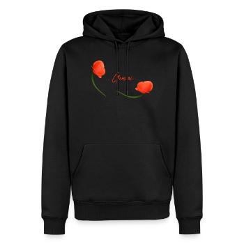 Zwillinge Mohn Klatschmohn Sternzeichen Zwillinge - Männer Premium Bio Hoodie - Schwarz - Vorne - Nico (187cm)