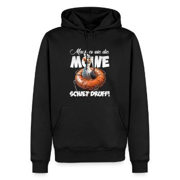 Mouette coquine #lovely toons - Sweat à capuche Premium bio Homme - noir - Devant - Nico (187cm)