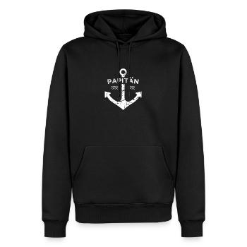 Papitän Geschenkidee Weihnachten Geburtstag - Männer Premium Bio Hoodie - Schwarz - Vorne - Nico (187cm)