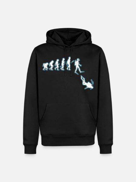 Taucher Evolution - Männer Premium Bio Hoodie - Schwarz
