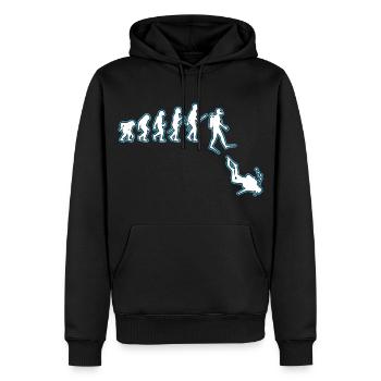 Taucher Evolution - Männer Premium Bio Hoodie - Schwarz - Vorne - Nico (187cm)