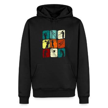 Posaunespieler Posaunist Posaune Retro - Männer Premium Bio Hoodie - Schwarz - Vorne - Nico (187cm)