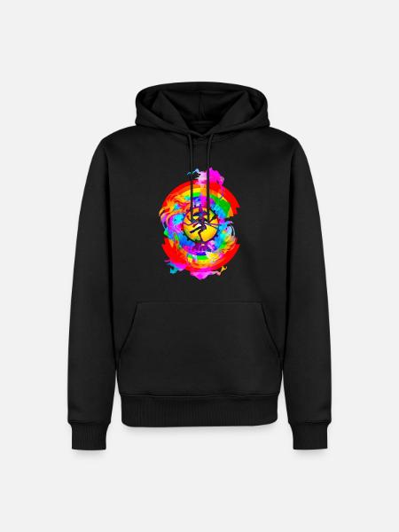 Regenbogen Shiva Tantra - Männer Premium Bio Hoodie - Schwarz