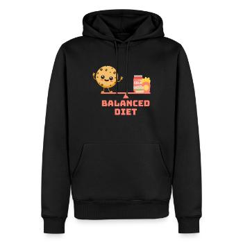 balanced cookie fastfood Diet - Men’s Premium Organic Hoodie - black - Front - Nico (187cm)