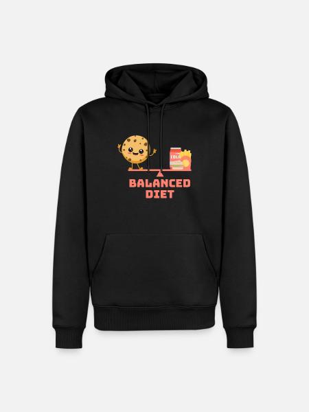 équilibré cookie fastfood Régime - Sweat à capuche Premium bio Homme - noir