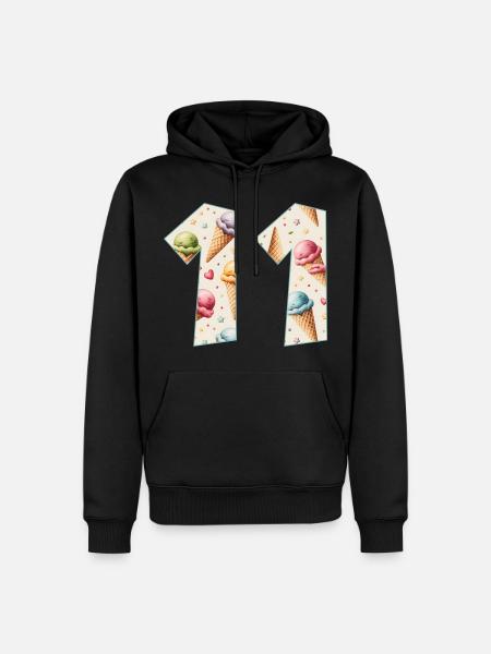 EISCREME NUMMER 11 JAHRE EIS 11. GEBURTSTAG - Männer Premium Bio Hoodie - Schwarz
