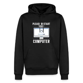 Fragen Sie mich über Informationstechnologie - Männer Premium Bio Hoodie - Schwarz - Vorne - Nico (187cm)